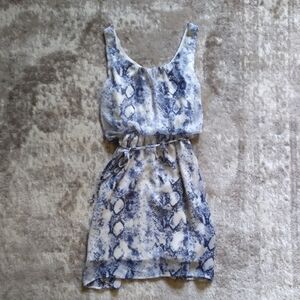 bar lll blue python print dress Women's size small